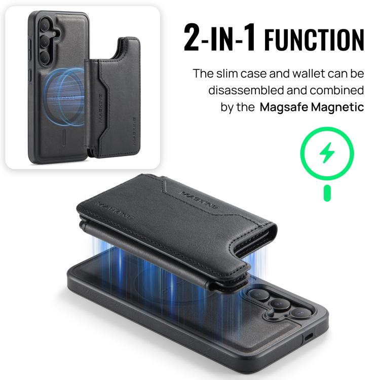 For Samsung Galaxy S24 5G MAGKING K3 Series MagSafe RFID Card Bag Detachable Phone Case