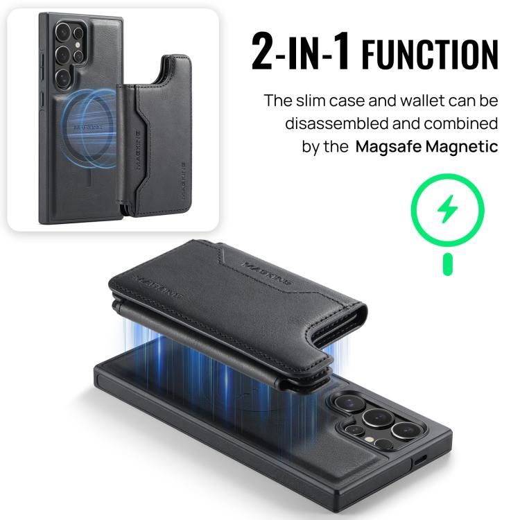 For Samsung Galaxy S24 Ultra 5G MAGKING K3 Series MagSafe RFID Card Bag Detachable Phone Case