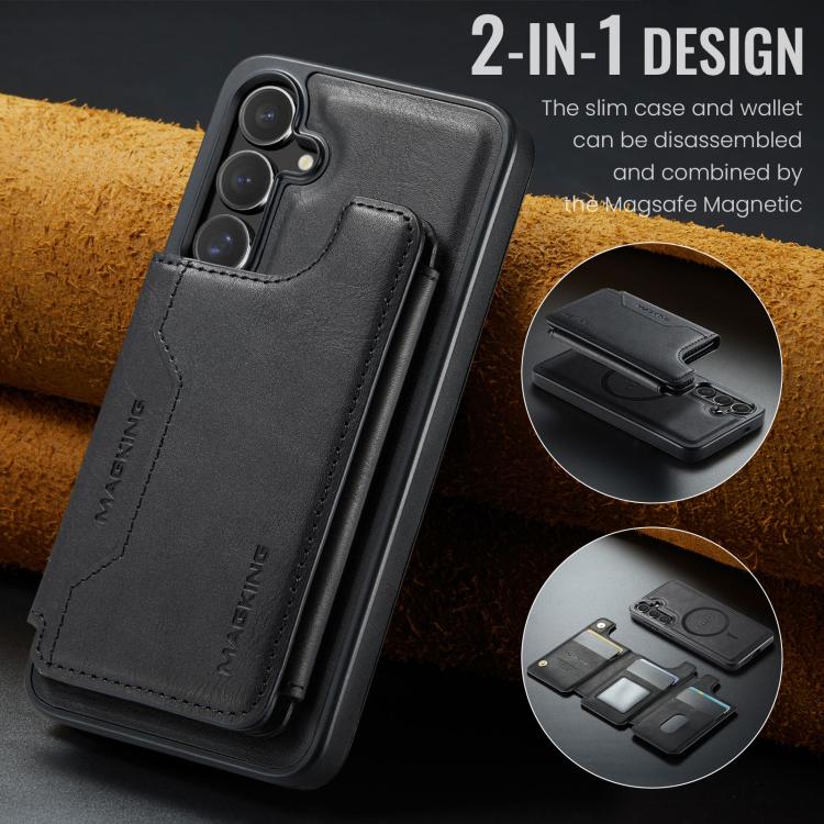 For Samsung Galaxy S25 FE 5G MAGKING K3 Series MagSafe RFID Card Bag Detachable Phone Case