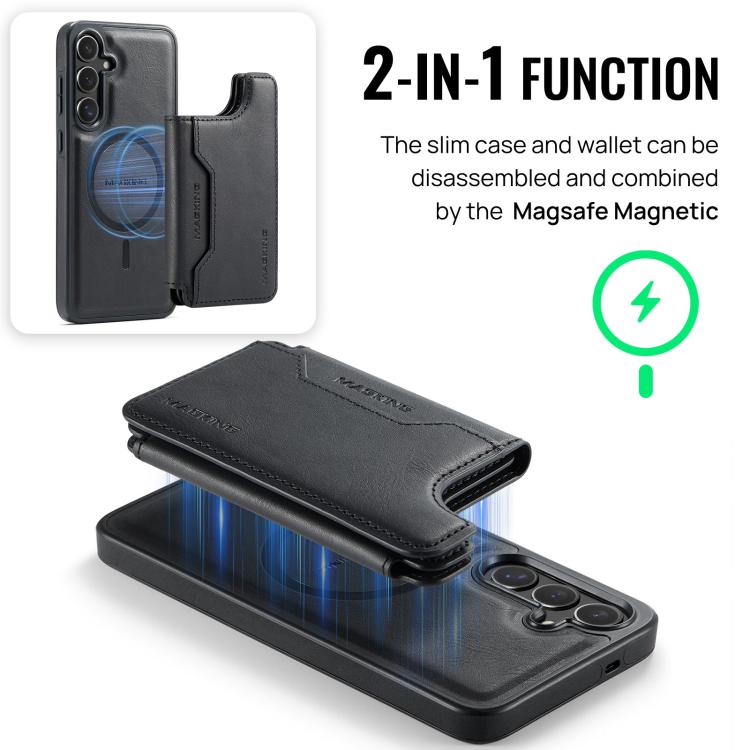 For Samsung Galaxy S25 FE 5G MAGKING K3 Series MagSafe RFID Card Bag Detachable Phone Case