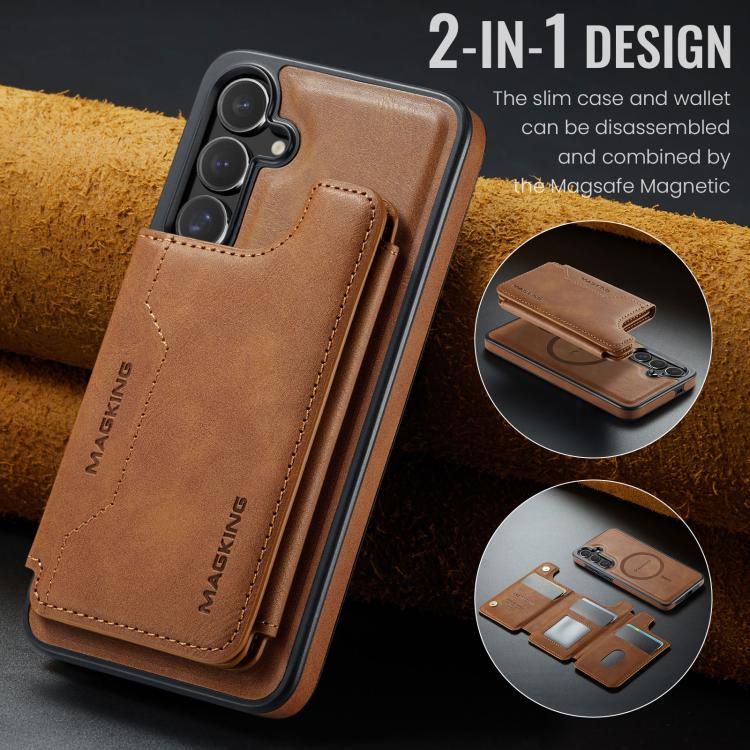 For Samsung Galaxy S25 FE 5G MAGKING K3 Series MagSafe RFID Card Bag Detachable Phone Case