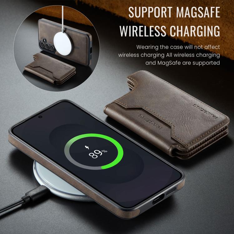 For Samsung Galaxy S25 FE 5G MAGKING K3 Series MagSafe RFID Card Bag Detachable Phone Case