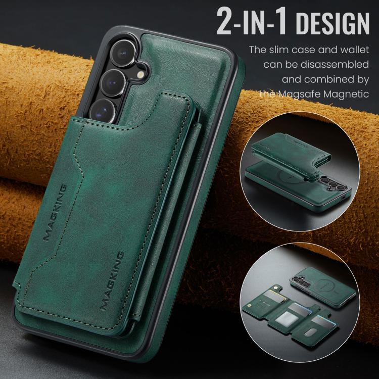 For Samsung Galaxy S25 FE 5G MAGKING K3 Series MagSafe RFID Card Bag Detachable Phone Case
