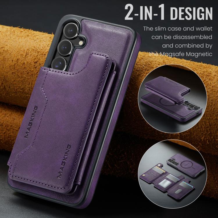 For Samsung Galaxy S25 FE 5G MAGKING K3 Series MagSafe RFID Card Bag Detachable Phone Case