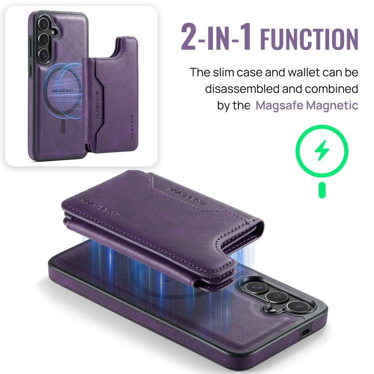 For Samsung Galaxy S25 FE 5G MAGKING K3 Series MagSafe RFID Card Bag Detachable Phone Case