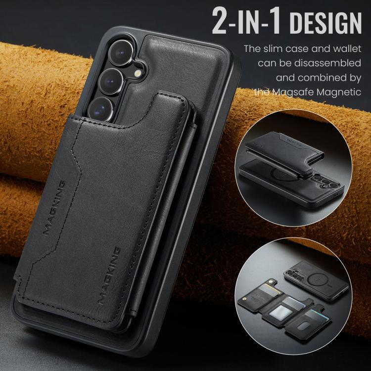 For Samsung Galaxy S24 FE 5G MAGKING K3 Series MagSafe RFID Card Bag Detachable Phone Case