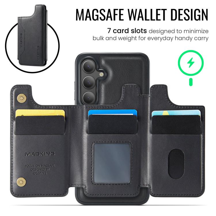 For Samsung Galaxy S24 FE 5G MAGKING K3 Series MagSafe RFID Card Bag Detachable Phone Case