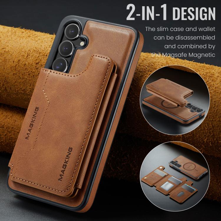 For Samsung Galaxy S24 FE 5G MAGKING K3 Series MagSafe RFID Card Bag Detachable Phone Case