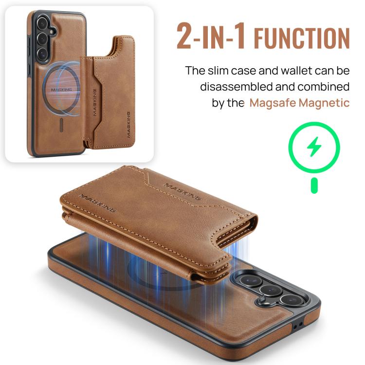 For Samsung Galaxy S24 FE 5G MAGKING K3 Series MagSafe RFID Card Bag Detachable Phone Case