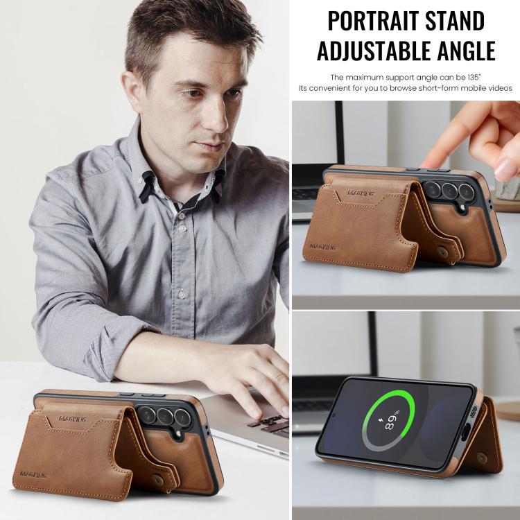 For Samsung Galaxy S24 FE 5G MAGKING K3 Series MagSafe RFID Card Bag Detachable Phone Case