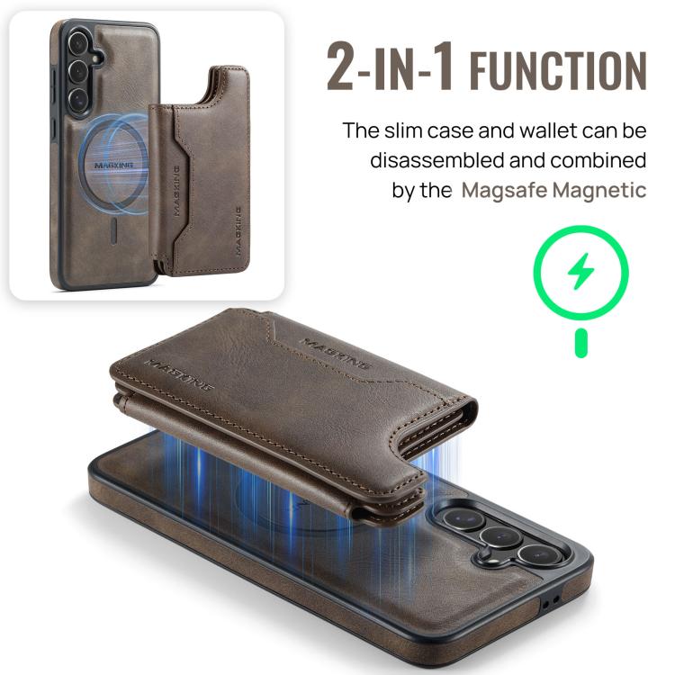 For Samsung Galaxy S24 FE 5G MAGKING K3 Series MagSafe RFID Card Bag Detachable Phone Case