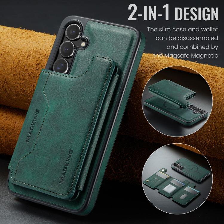 For Samsung Galaxy S24 FE 5G MAGKING K3 Series MagSafe RFID Card Bag Detachable Phone Case