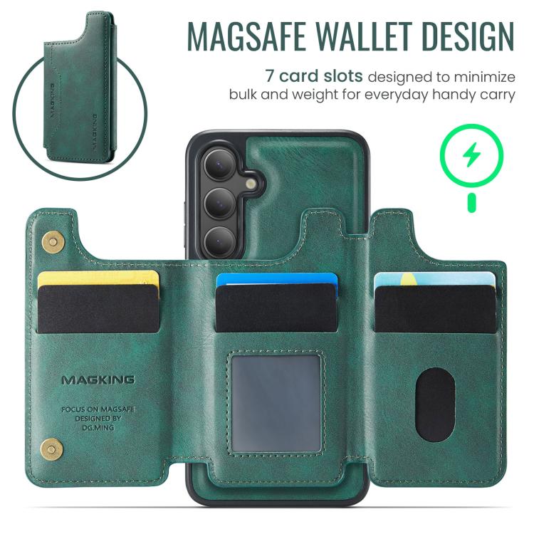 For Samsung Galaxy S24 FE 5G MAGKING K3 Series MagSafe RFID Card Bag Detachable Phone Case