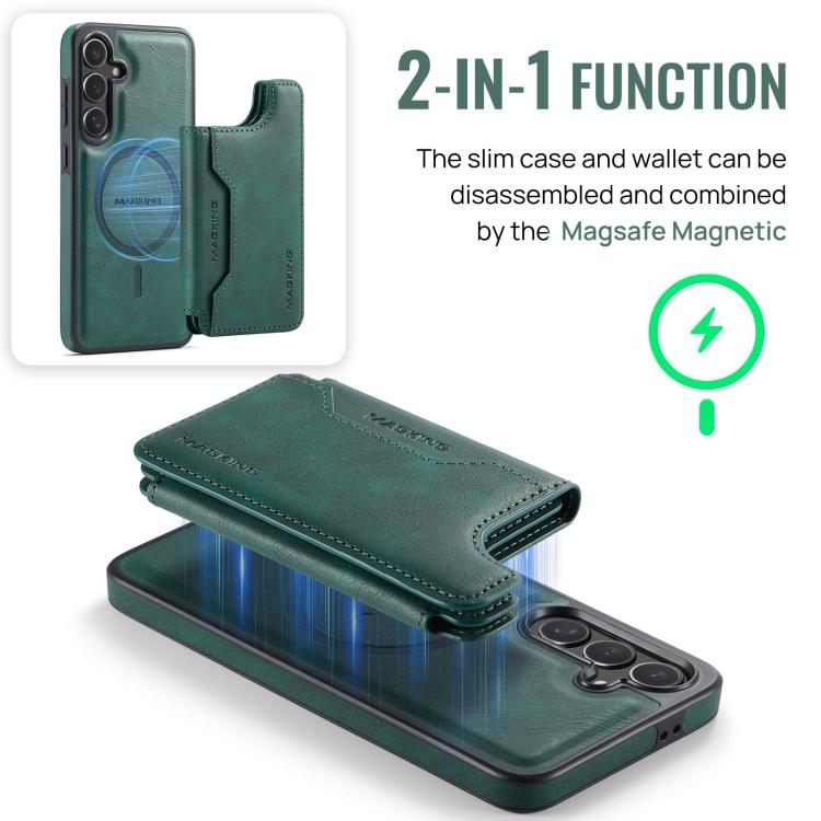 For Samsung Galaxy S24 FE 5G MAGKING K3 Series MagSafe RFID Card Bag Detachable Phone Case