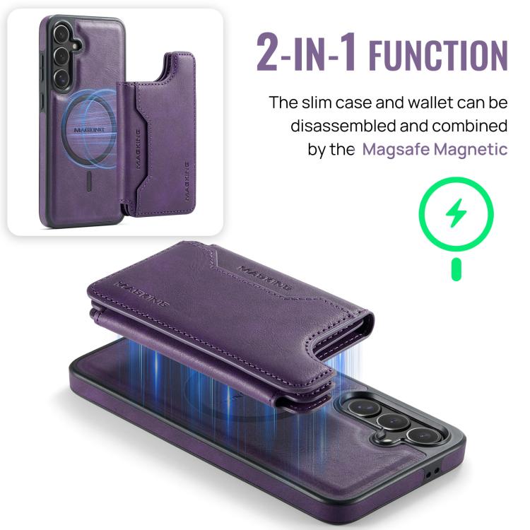For Samsung Galaxy S24 FE 5G MAGKING K3 Series MagSafe RFID Card Bag Detachable Phone Case