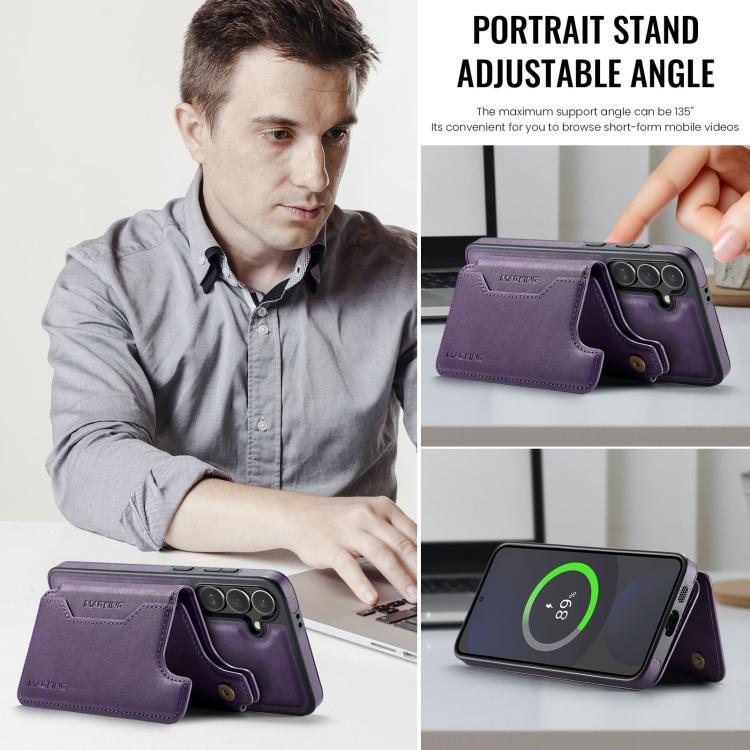 For Samsung Galaxy S24 FE 5G MAGKING K3 Series MagSafe RFID Card Bag Detachable Phone Case