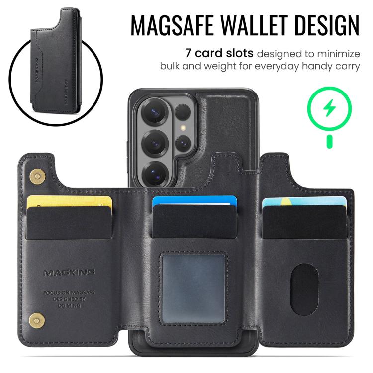 For Samsung Galaxy S26 Ultra 5G MAGKING K3 Series MagSafe RFID Card Bag Detachable Phone Case