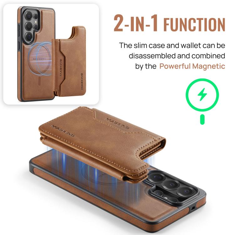 For Samsung Galaxy S26 Ultra 5G MAGKING K3 Series MagSafe RFID Card Bag Detachable Phone Case