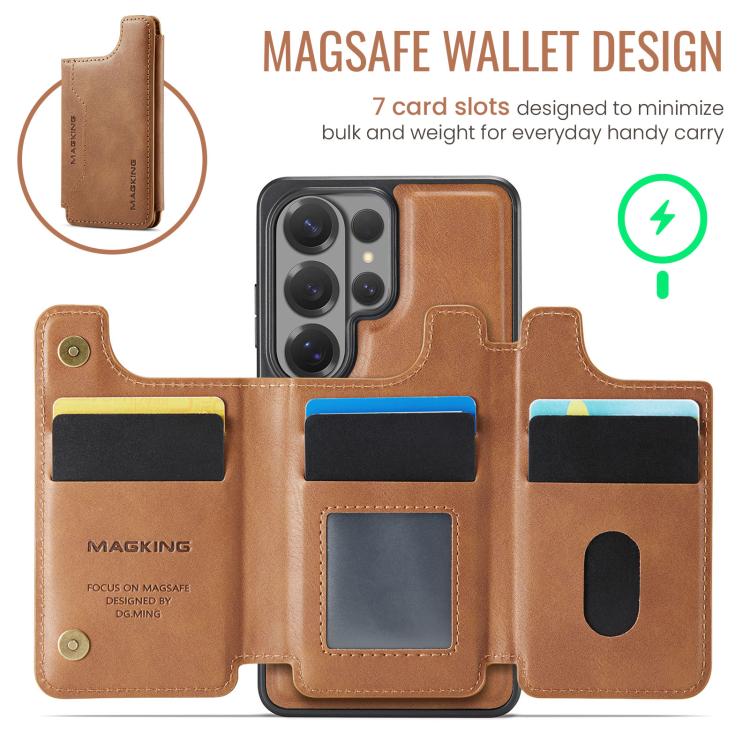 For Samsung Galaxy S26 Ultra 5G MAGKING K3 Series MagSafe RFID Card Bag Detachable Phone Case