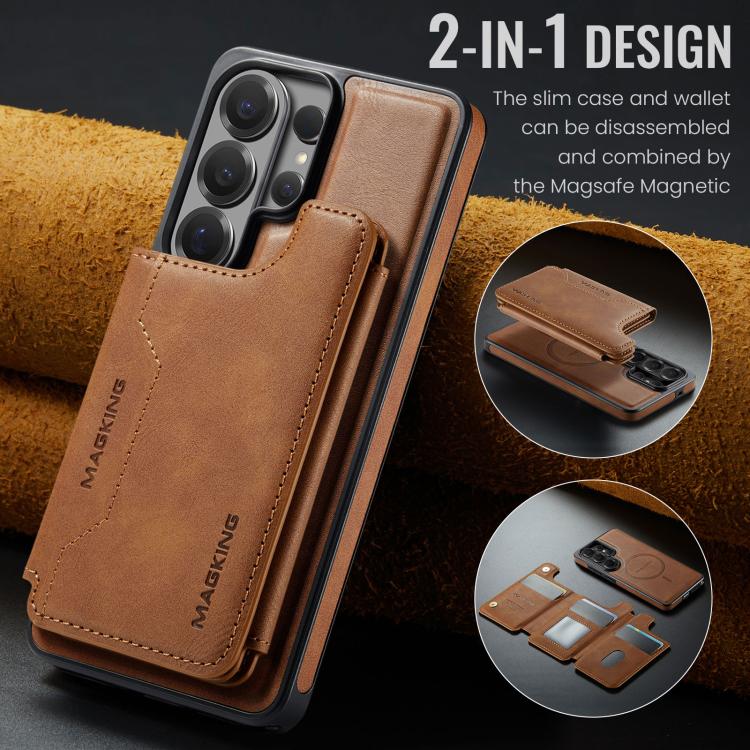 For Samsung Galaxy S26 Ultra 5G MAGKING K3 Series MagSafe RFID Card Bag Detachable Phone Case