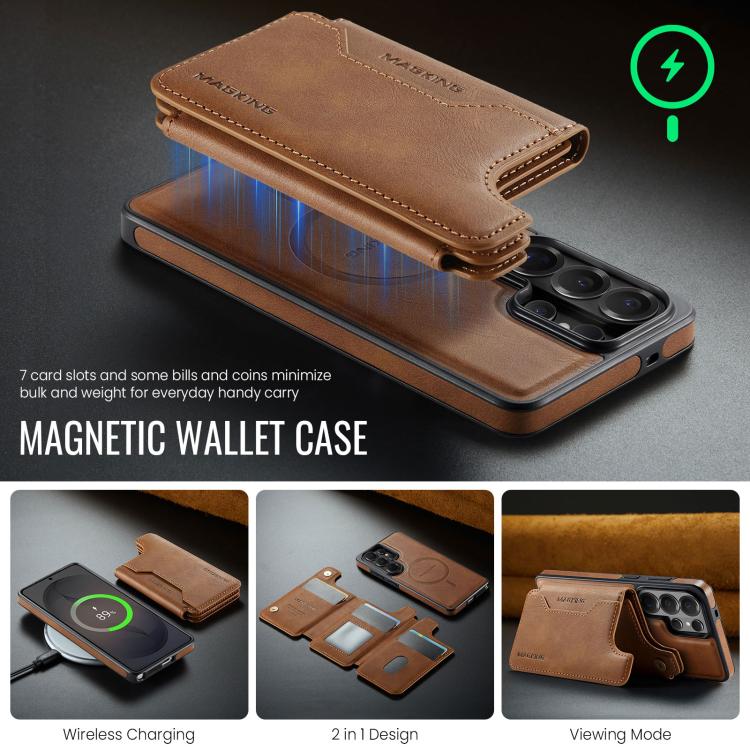 For Samsung Galaxy S26 Ultra 5G MAGKING K3 Series MagSafe RFID Card Bag Detachable Phone Case