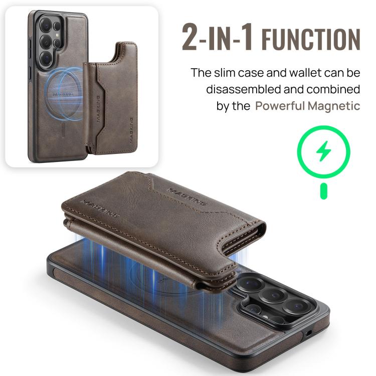 For Samsung Galaxy S26 Ultra 5G MAGKING K3 Series MagSafe RFID Card Bag Detachable Phone Case