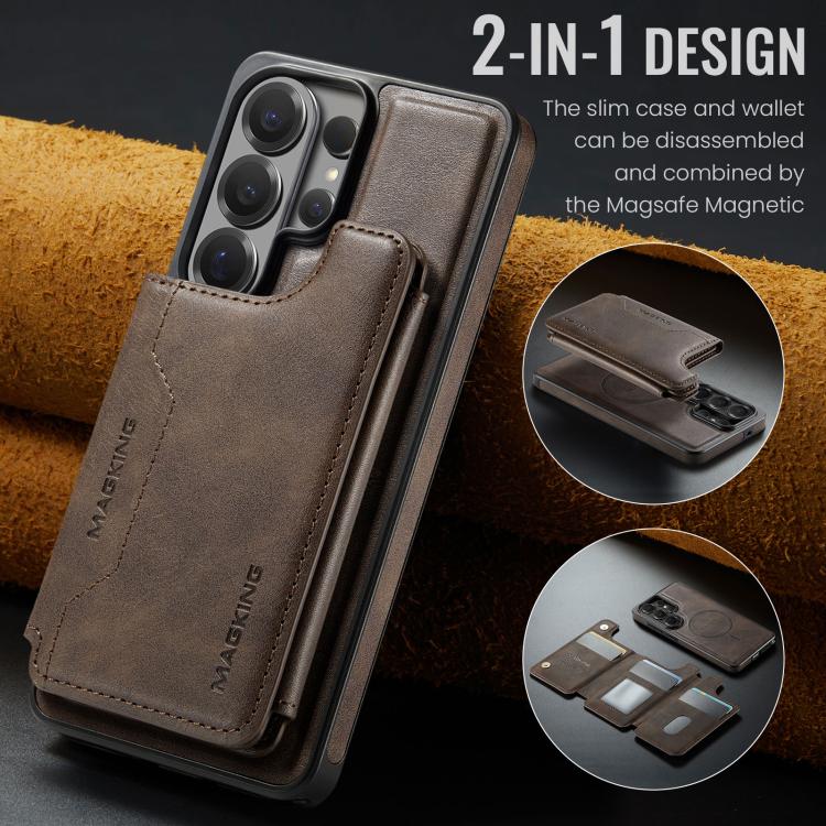 For Samsung Galaxy S26 Ultra 5G MAGKING K3 Series MagSafe RFID Card Bag Detachable Phone Case