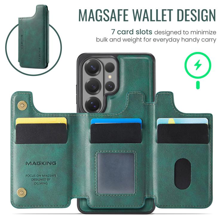 For Samsung Galaxy S26 Ultra 5G MAGKING K3 Series MagSafe RFID Card Bag Detachable Phone Case
