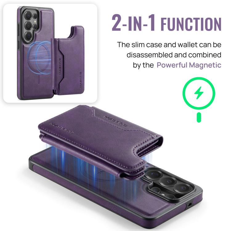 For Samsung Galaxy S26 Ultra 5G MAGKING K3 Series MagSafe RFID Card Bag Detachable Phone Case