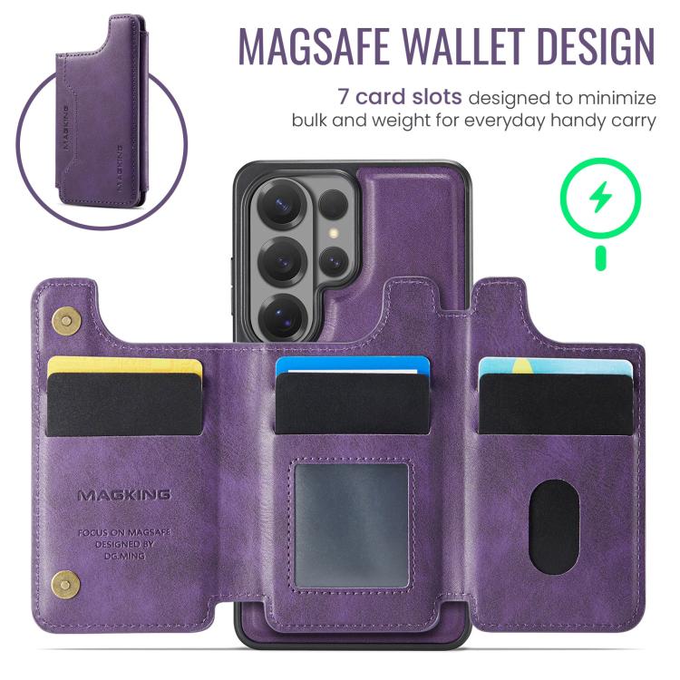 For Samsung Galaxy S26 Ultra 5G MAGKING K3 Series MagSafe RFID Card Bag Detachable Phone Case