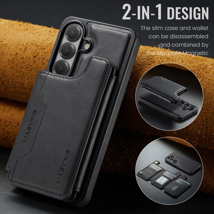 For Samsung Galaxy S26 5G MAGKING K3 Series MagSafe RFID Card Bag Detachable Phone Case