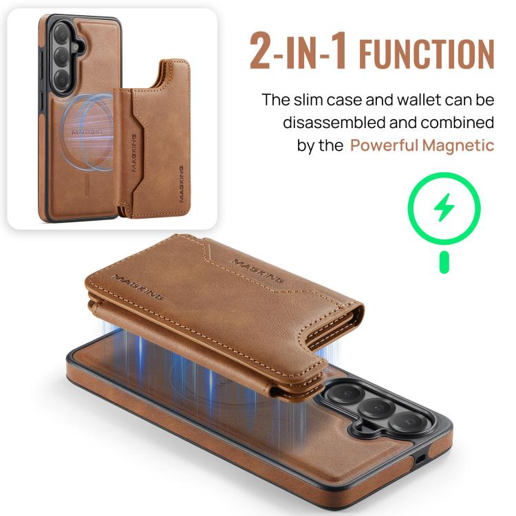 For Samsung Galaxy S26 5G MAGKING K3 Series MagSafe RFID Card Bag Detachable Phone Case
