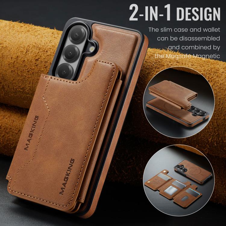 For Samsung Galaxy S26 5G MAGKING K3 Series MagSafe RFID Card Bag Detachable Phone Case
