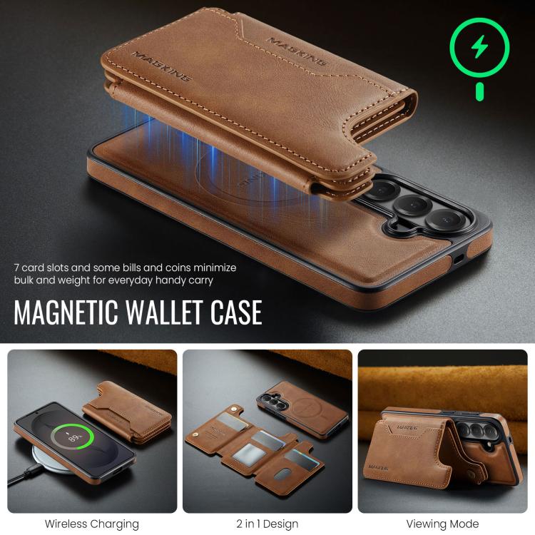 For Samsung Galaxy S26 5G MAGKING K3 Series MagSafe RFID Card Bag Detachable Phone Case