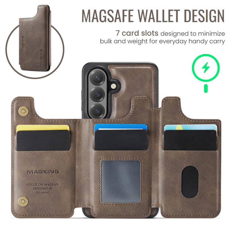 For Samsung Galaxy S26 5G MAGKING K3 Series MagSafe RFID Card Bag Detachable Phone Case