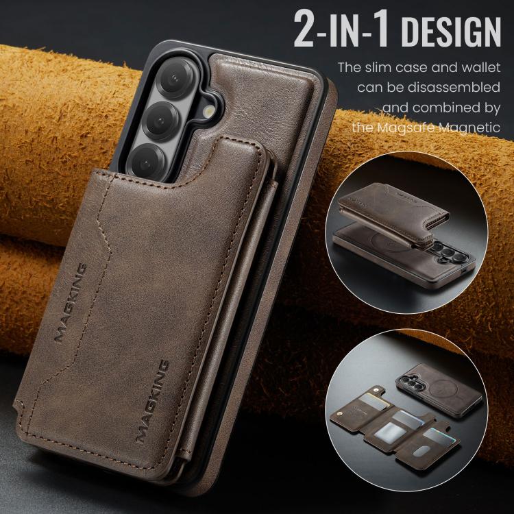 For Samsung Galaxy S26 5G MAGKING K3 Series MagSafe RFID Card Bag Detachable Phone Case