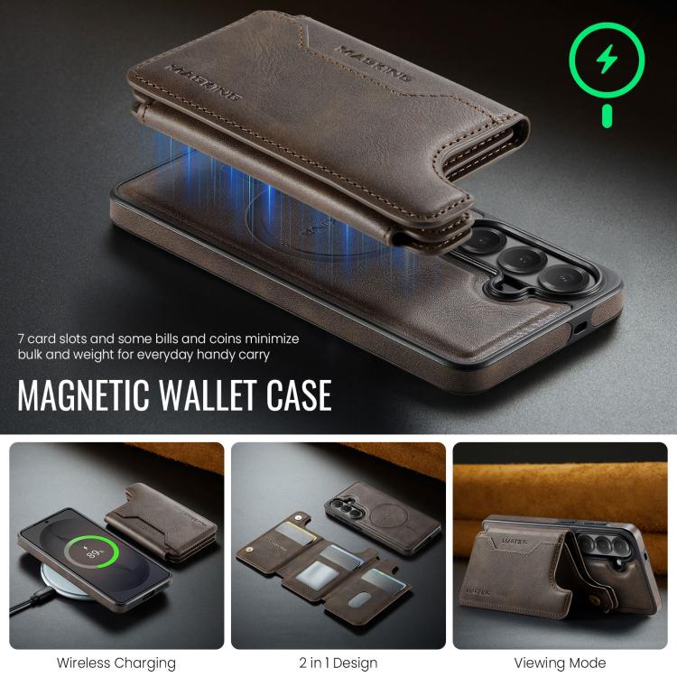 For Samsung Galaxy S26 5G MAGKING K3 Series MagSafe RFID Card Bag Detachable Phone Case