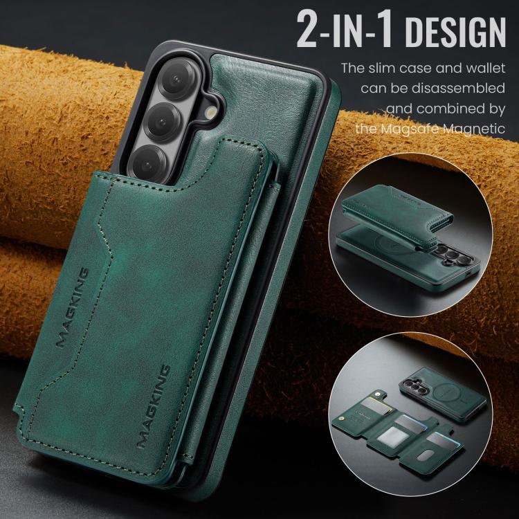 For Samsung Galaxy S26 5G MAGKING K3 Series MagSafe RFID Card Bag Detachable Phone Case