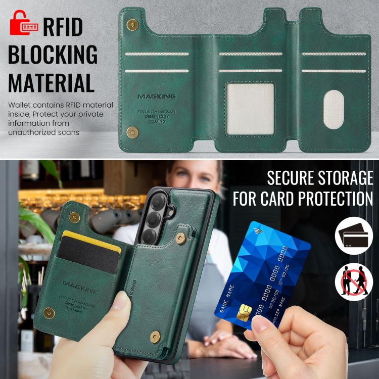 For Samsung Galaxy S26 5G MAGKING K3 Series MagSafe RFID Card Bag Detachable Phone Case
