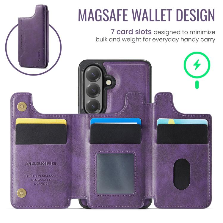 For Samsung Galaxy S26 5G MAGKING K3 Series MagSafe RFID Card Bag Detachable Phone Case