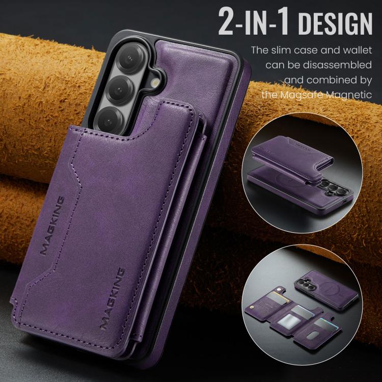 For Samsung Galaxy S26 5G MAGKING K3 Series MagSafe RFID Card Bag Detachable Phone Case