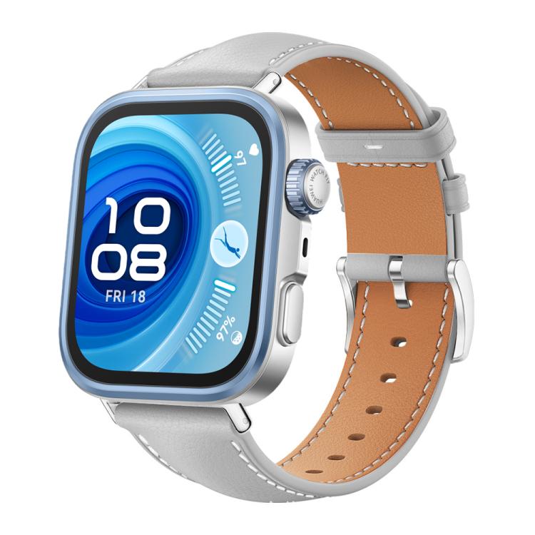 For Huawei Watch Fit 5 / Fit 5 Pro 20mm xDfind Flat Head Black Shark Fine Grain Leather Watch Band