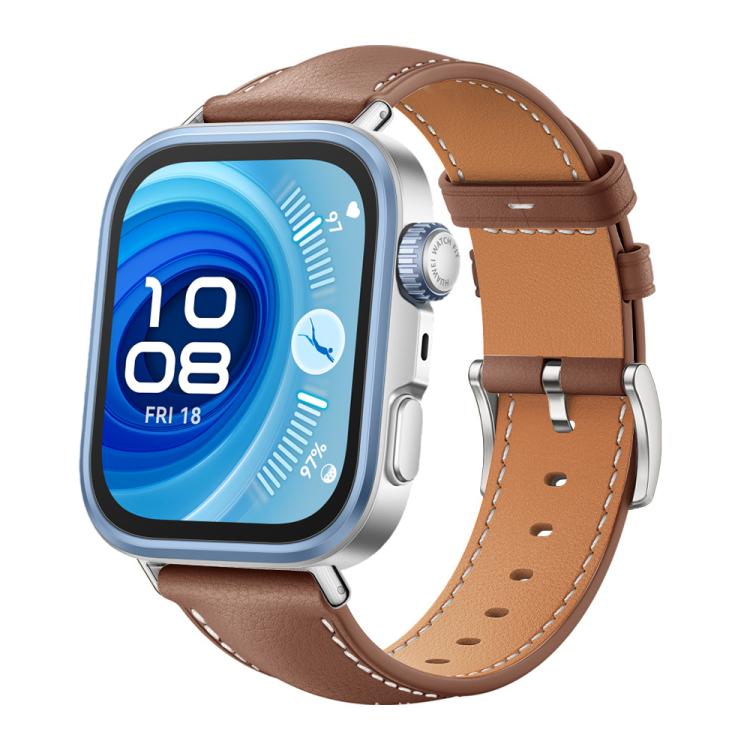 For Huawei Watch Fit 5 / Fit 5 Pro 20mm xDfind Flat Head Black Shark Fine Grain Leather Watch Band