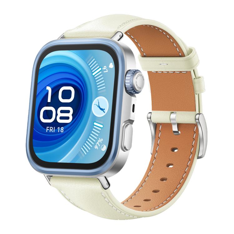 For Huawei Watch Fit 5 / Fit 5 Pro 20mm xDfind Flat Head Black Shark Fine Grain Leather Watch Band
