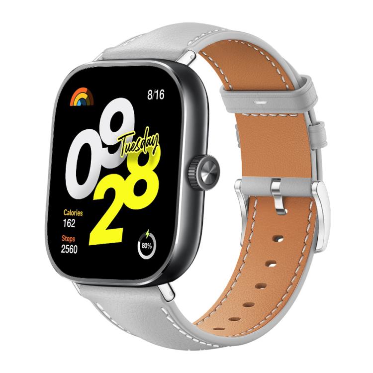 For Xiaomi Band 10 Pro / 9 Pro / Redmi Watch 6 xDfind Flat Head Black Shark Fine Grain Leather Watch Band