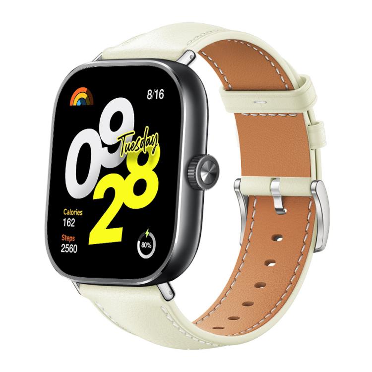 For Xiaomi Band 10 Pro / 9 Pro / Redmi Watch 6 xDfind Flat Head Black Shark Fine Grain Leather Watch Band
