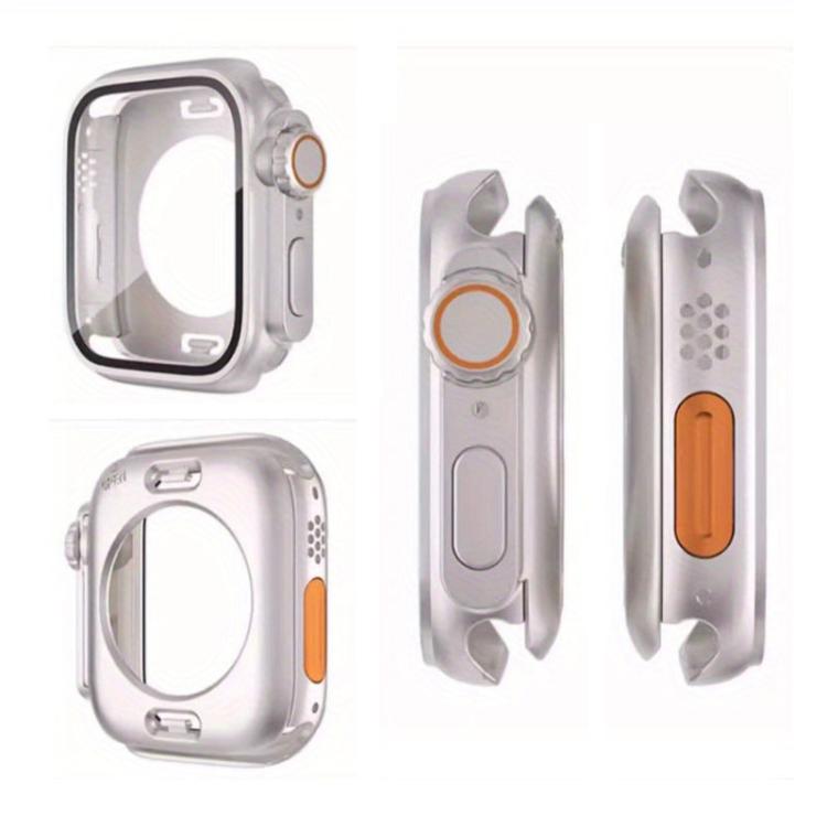 For Apple Watch Series 10 / 11 42mm Ladder Buckle Loop Nylon Watch Band with Change to Ultra 49mm Film PC Cover