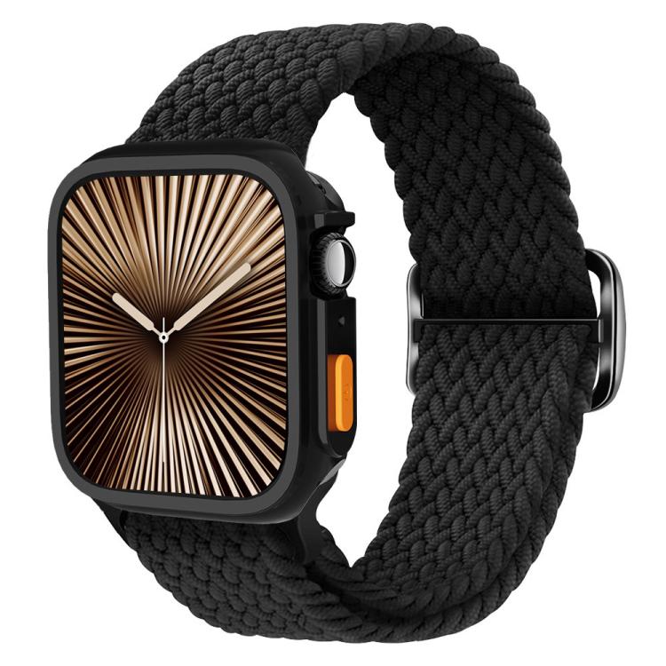 For Apple Watch 40mm / 41mm Ladder Buckle Loop Nylon Watch Band with TPU Case