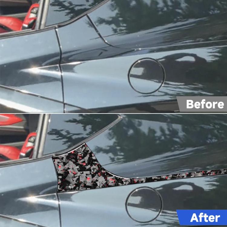 4pcs/Set Forged Gold Foil Carbon Fiber Car Rear Sides Decorative Sticker for Chevrolet Corvette C8 2020-, Left and Right Driver