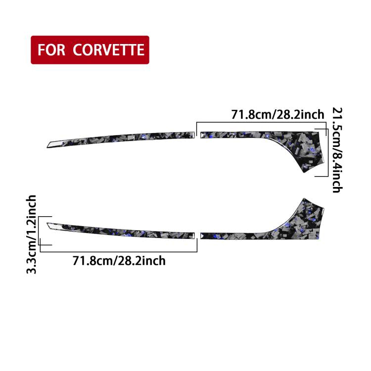 4pcs/Set Forged Gold Foil Carbon Fiber Car Rear Sides Decorative Sticker for Chevrolet Corvette C8 2020-, Left and Right Driver